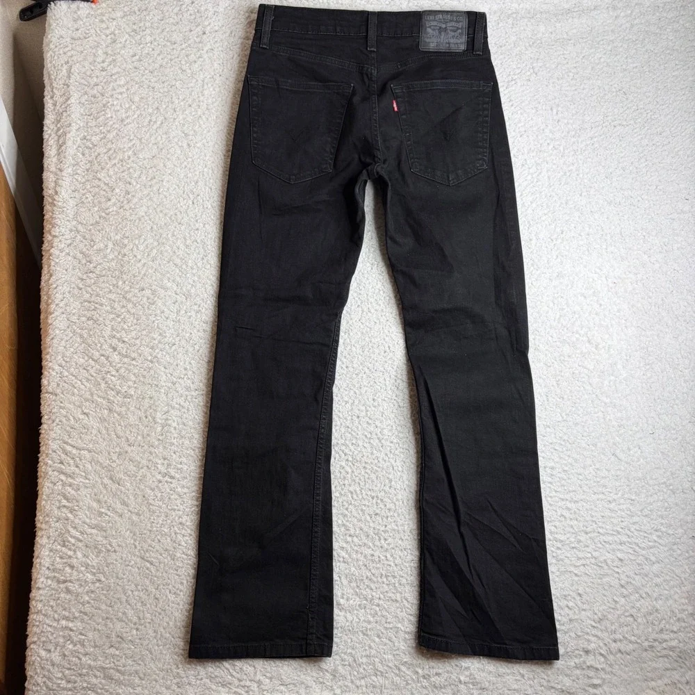 Levis 527 low rise Bootcut Jeans Mens 30x32 (30x31 )Black Denim Pants 05527-0501